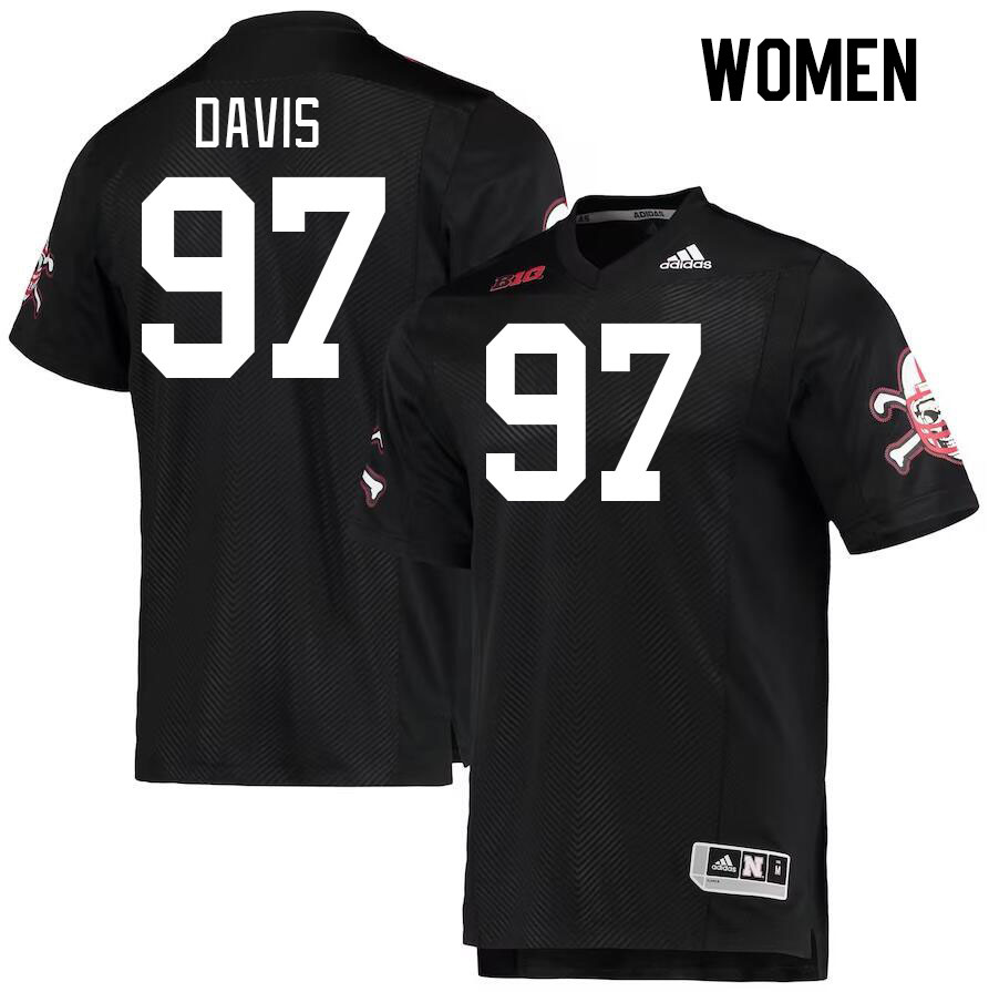 Women #97 Keona Davis Nebraska Cornhuskers College Football Jerseys Stitched Sale-Black